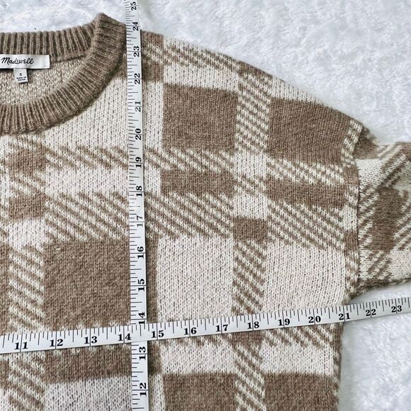 Madewell Womens Brown Hartfield Plaid Alpaca Blend Pullover Sweater Size Small - Picture 5 of 5